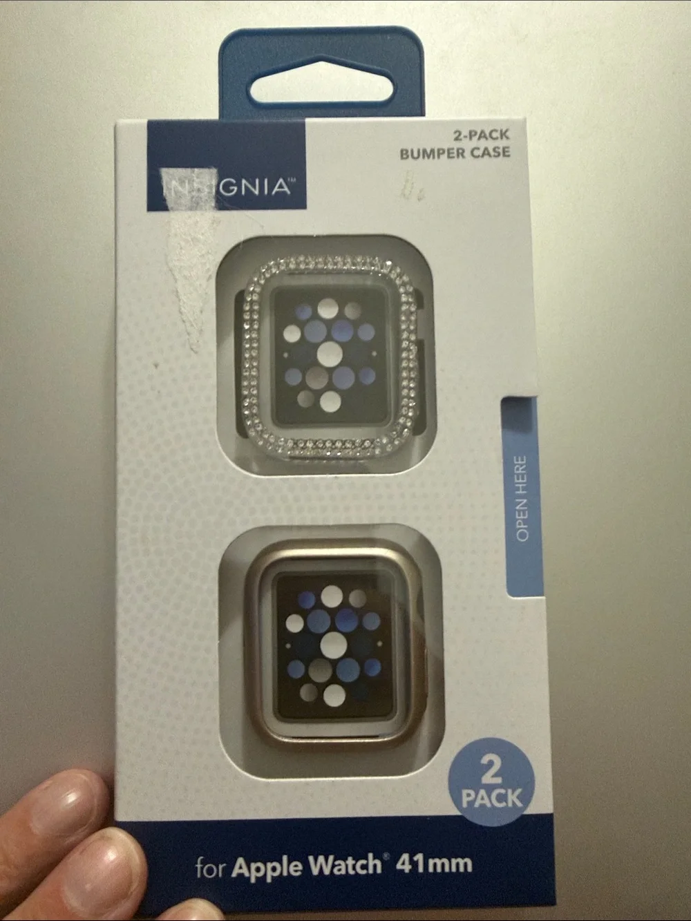 2-Pack Apple Watch 41mm Bumper Case - Silver and Clear Rhinestone